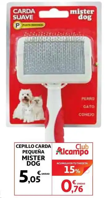 Alcampo Mister Dog Cepillo Carda Pequeña oferta
