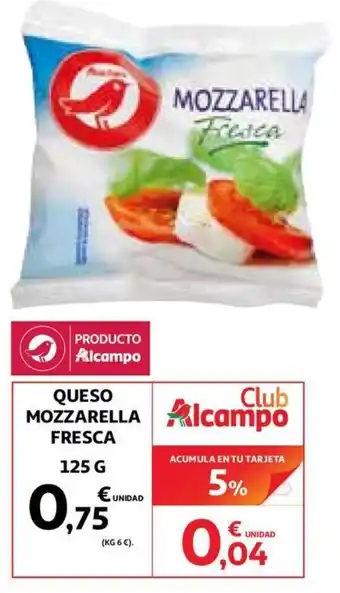 Alcampo Fresca Queso Mozzarella 125g oferta