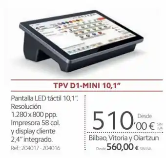 Makro TPV D1-Mini 10,1 oferta