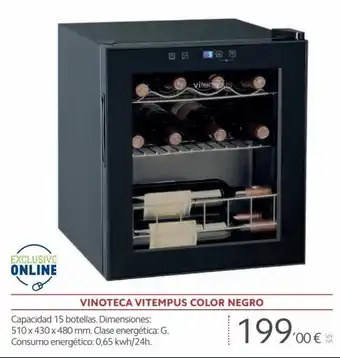 Makro Vinoteca Vitempus Color Negro 510x430x480mm oferta