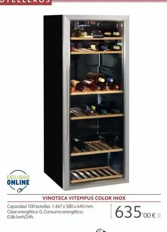 Makro Vinoteca Vitempus Color Inox 1.467x580x640mm oferta