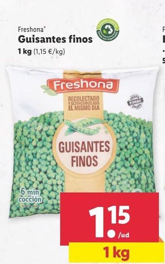 Lidl Guisantes finos congelados freshona oferta