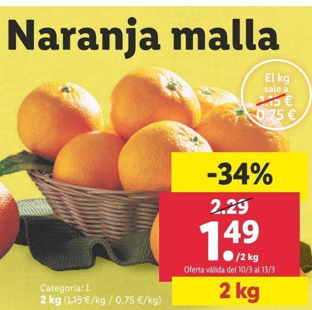 El precio y las condiciones de Lidl están en el catálogo o el sitio web que  dirigen.