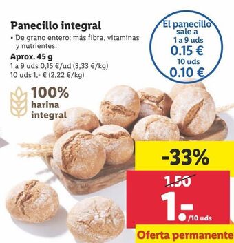 Lidl Panecillos integral oferta
