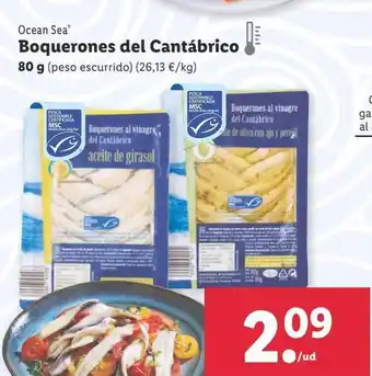 Lidl Boquerones del catambrico ocean sea oferta