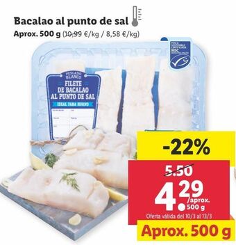 Lidl Bacalao al punto de sal oferta