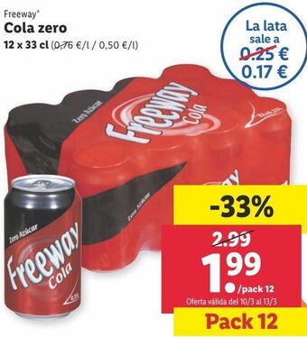 Lidl Refresco de cola freeway oferta