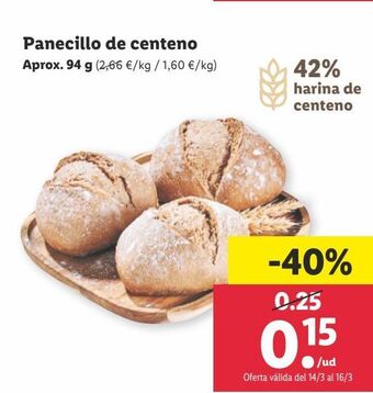 Lidl Panecillos de centeno oferta