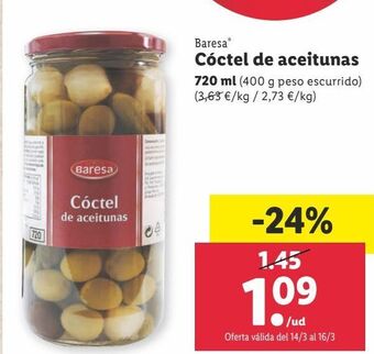 Lidl Cóctel de aceitunas baresa oferta