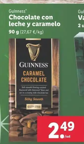 Lidl Chocolate con leche y caramelo guinness oferta