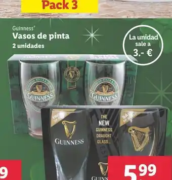 Lidl Vasos de pinta guinness oferta
