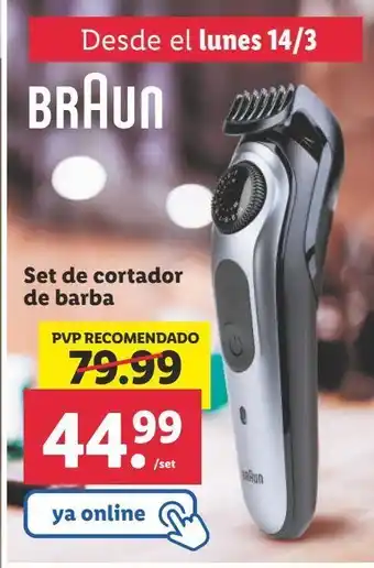 Lidl Set de cortador de barba braun oferta