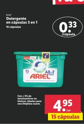 Lidl Detergente en cápsulas ariel oferta