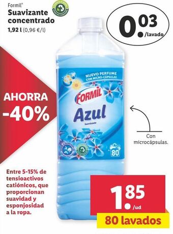 Lidl Suavizante formil oferta