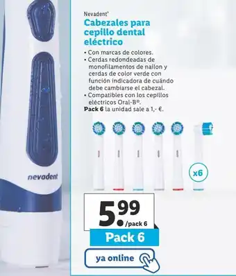 Lidl Cabezal para cepillo dental nevadent oferta