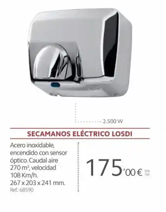 Makro Secamanos Eléctrico Losdi 267x203x241mm oferta