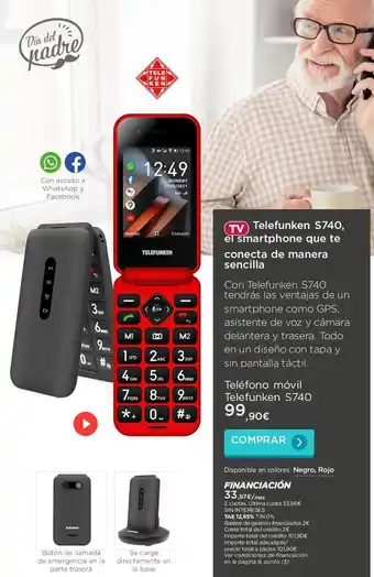 El Corte Inglés TV Telefunken S740, el smartphone que te conecta de manera sencilla oferta