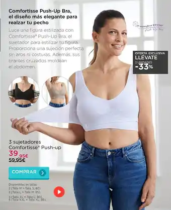 El Corte Inglés 3 sujetadores Comfortisse Push-up oferta