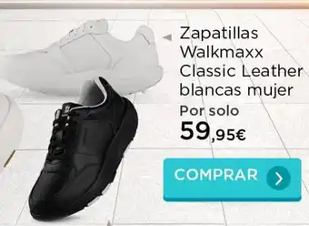 El Corte Inglés Zapatillas Walkmaxx Classic Leather blancas mujer Por solo oferta