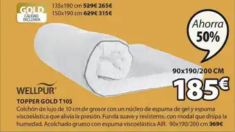 JYSK Topper Gold T105 Wellpur oferta