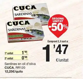 SPAR Fragadis Cuca Sardines En Oli D'oliva, RR120 oferta