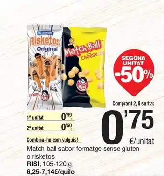 SPAR Fragadis Risi Match Ball Sabor Formatge Sense Gluten O Risketos 105-120g oferta