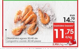 Eroski Langostino cocido 30/40 piezas oferta