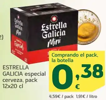 HiperDino Estrella galicia especial cerveza, pack 12x20 cl oferta