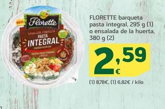 HiperDino Florette barqueta pasta integral, 295 g o ensalada de la huerta, 380 g oferta