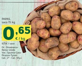 HiperDino Papas, saco 15 kg oferta