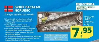 HiperDino Bacalao skrei salvaje, el kg oferta