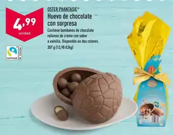 ALDI Oster Phantasie Huevo de chocolate con sorpresa 357 g oferta