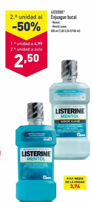 ALDI Listerine Enjague bucal oferta