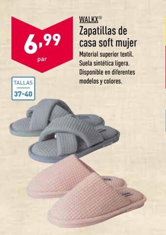 ALDI Walkx Zapatillas de casa soft mujer oferta