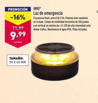 ALDI Anko Luz de emergencia oferta