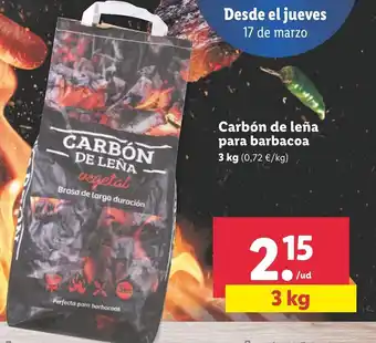 Lidl Carbón de leña para barbacoa 3kg oferta
