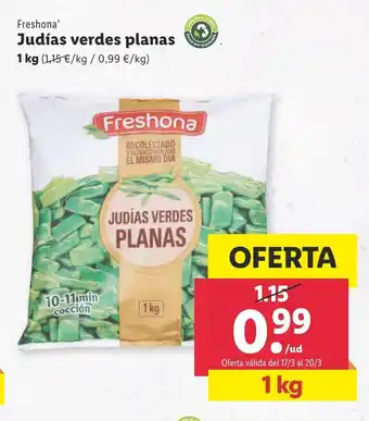 Lidl Freshona Judias verdes planas 1kg oferta