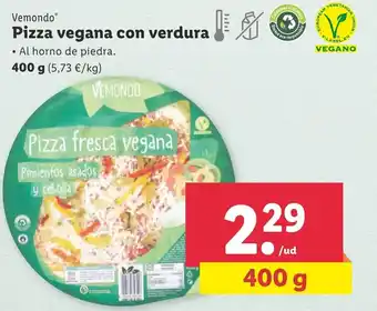 Lidl Vemondo Pizza vegana con verdura 400g oferta