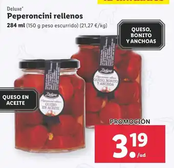 Lidl Deluxe Peperoncini rellenos 284ml oferta