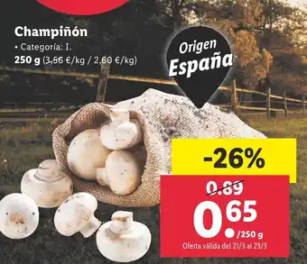 Lidl Champiñón 250g oferta