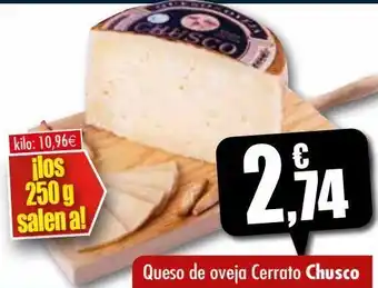 Unide Supermercados Queso de oveja cerrato chusco oferta