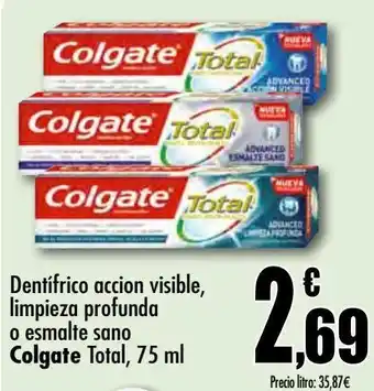 Unide Supermercados Dentífrico acción visible, limpieza profunda o esmalte sano colgate total oferta