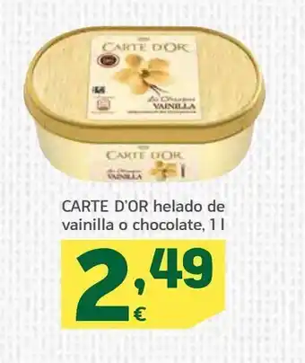 HiperDino Carte d’or helado de vainilla o chocolate, 1 l oferta