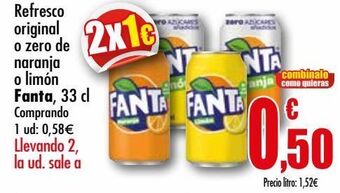 Unide Supermercados Refresco original o zero de naranja o limón fanta oferta