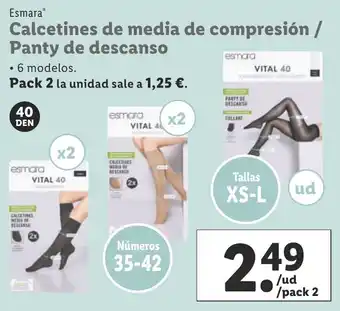 Lidl Esmara® Calcetines de Media de Compresión / Panty de Descanso Pack 2 oferta