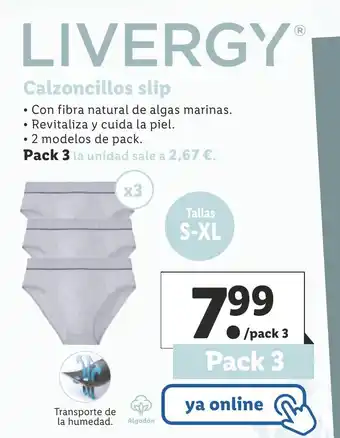 Lidl Livergy® Calzoncillos Slip Pack 3 oferta
