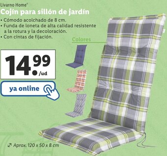 Lidl Livarno Home® Cojín Para Sillón de Jardín oferta