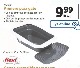 Lidl Zoofari Arenero para gato 56x17x38cm oferta