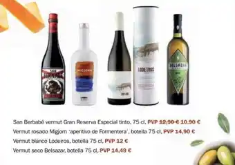 El Corte Inglés San Berbabé vermut Gran Reserva Especial tinto 75cl oferta