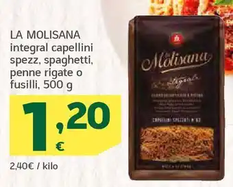 HiperDino La molisana integral capellini spezz, spaghetti, penne rigate o fusilli, 500 g oferta